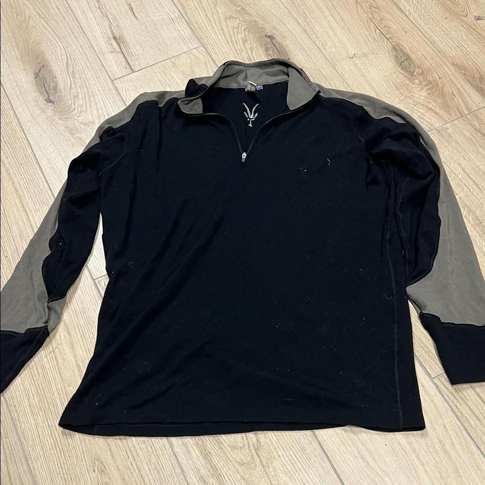 Ibex Black and Tan V-Neck Sweater
